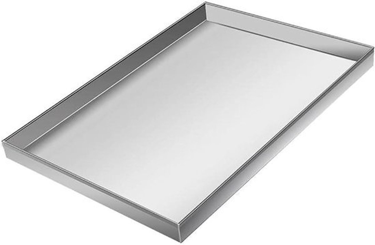 Wasmachine Afvoerpan - Lekbak Wasmachine - Vloeren Beschermen - Gelaste Constructie - 08 mm dik - Zilverkleurig