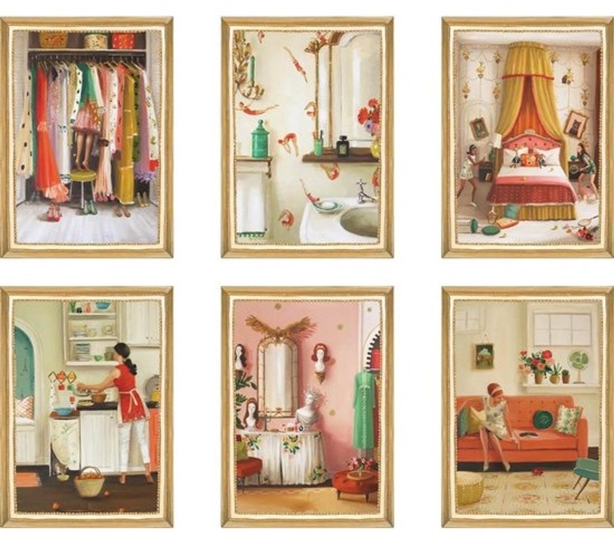 Blanco Wenskaarten - Kaarten Set - Verstuur Berichten - Gouden Border - 17.8 x 12.7 cm - Thuis Ontwerpen