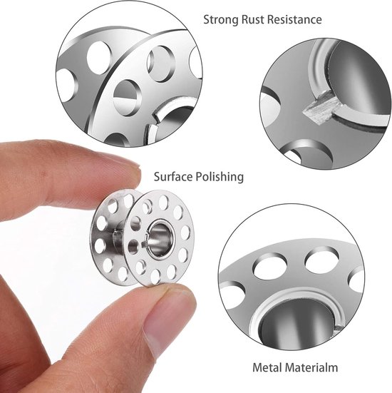 Universele metalen spoelen voor naaimachines - 36 stuks lege spoelen met opbergdoos voor thuisgebruik, ideaal voor naaien en borduren van Universele — afbeelding 2