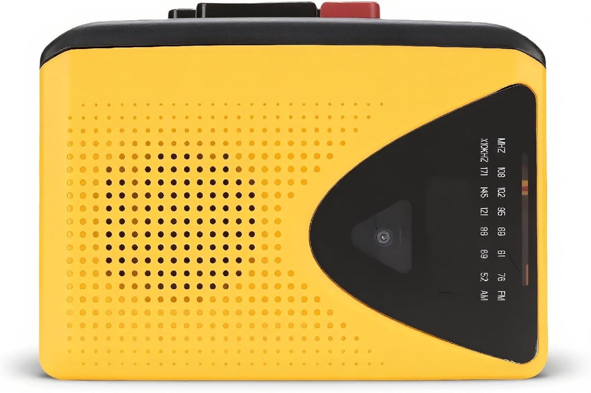 Retro Cassette Speler met Groot Luidspreker, Hoofdtelefoon Jack en Microfoon, Draagbare AM FM Radio voor Wandelen en Sportactiviteiten