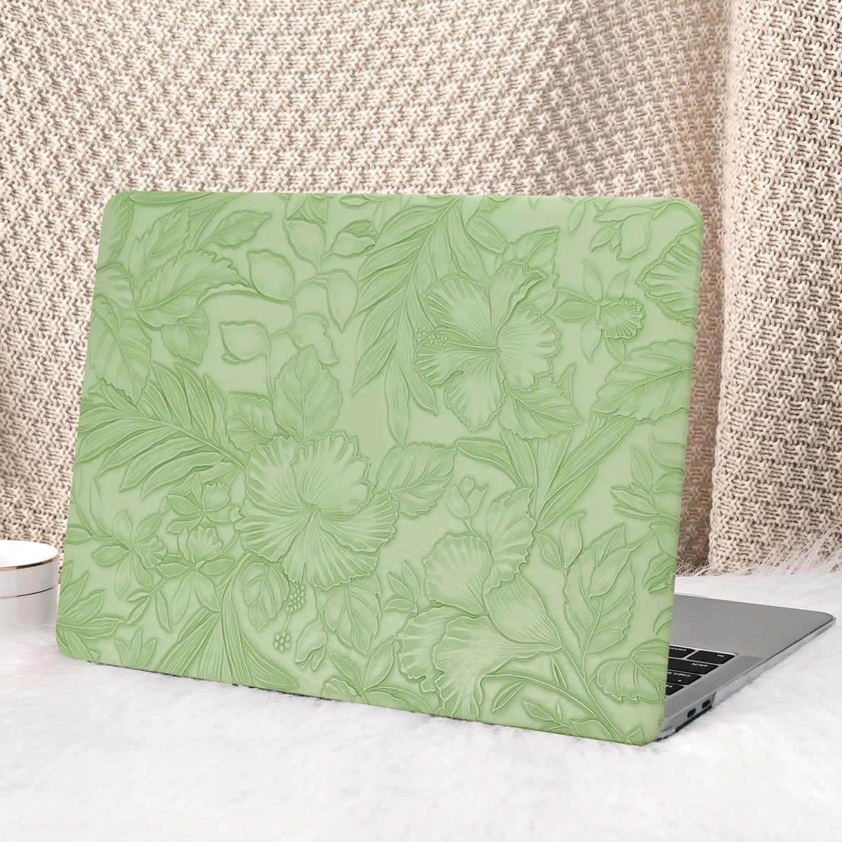 MacBook Air 13 inch Hoes - Elegante Bloemenprint - Groen