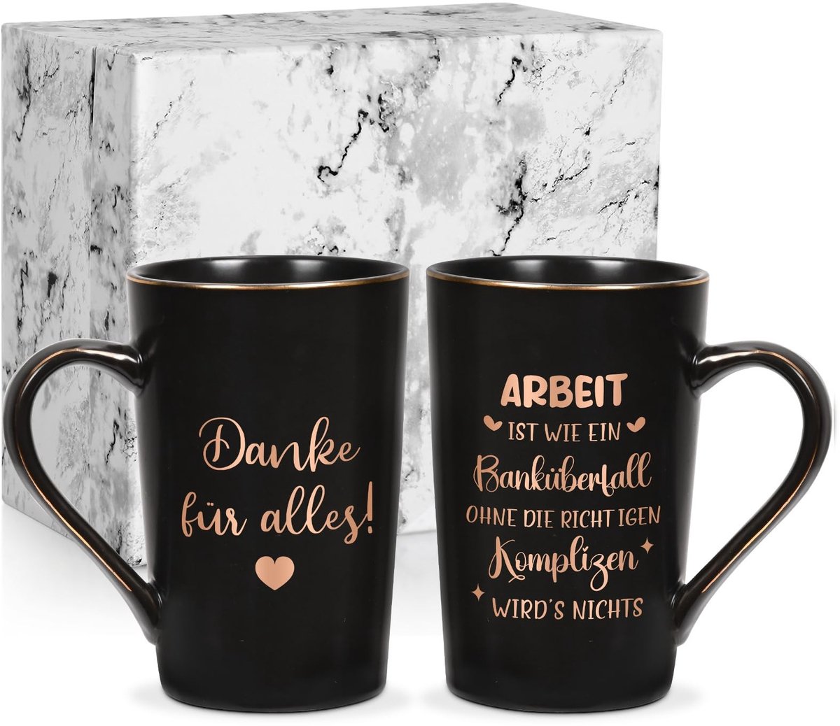 Koffiemok met Tekst - 400ml Zwart