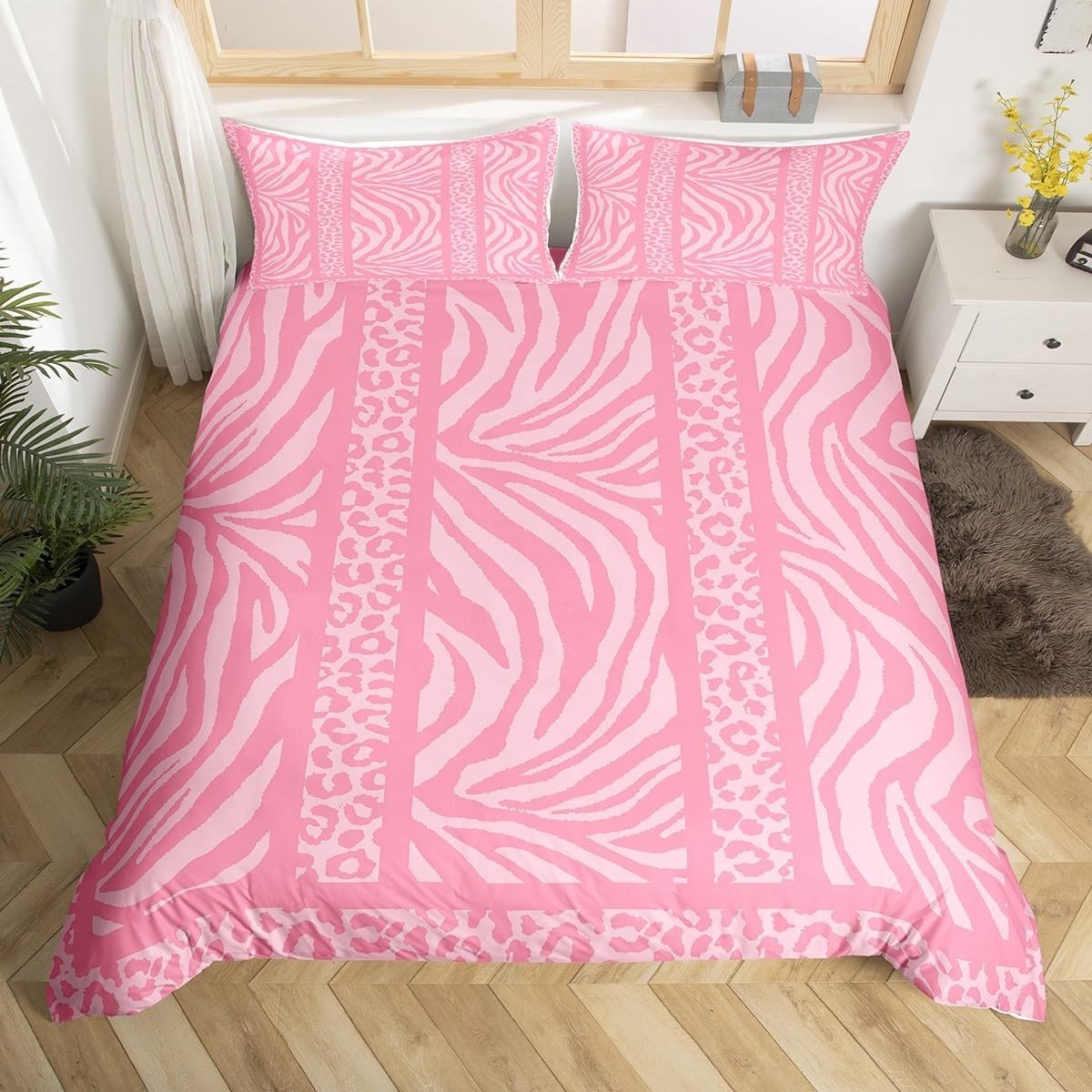 Beddengoed set 2-delig - Zebra en luipaardprint - Eenpersoons