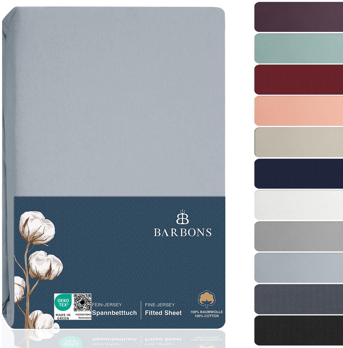 Fitted Sheet 120x200 cm - 100% Katoen - Lichtblauw