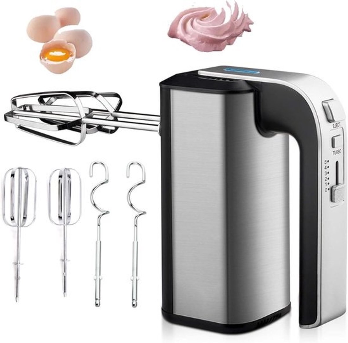 Elektrische Handmixer - Keukenmixer Klopper - Bakken en Mengen - Krachtige 800W Motor - 29 x 19 x 8 cm