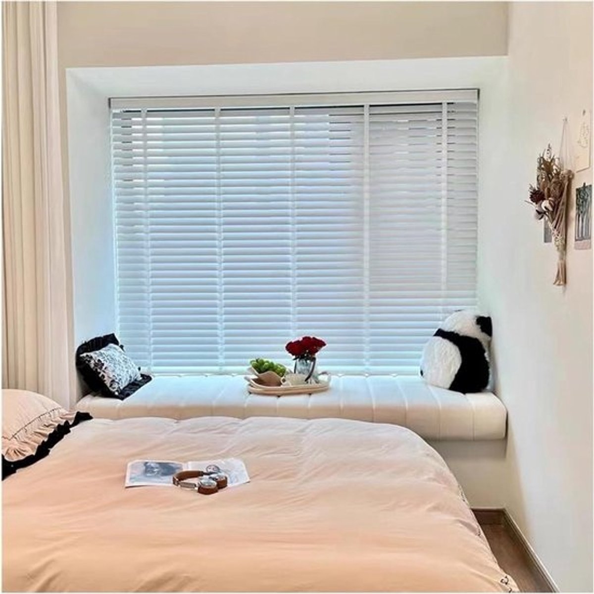 Houten Jaloezieën - Raambekleding Horizontaal - Lichtregeling Privacy - 50 mm Lamellen - 160 x 260 cm - Wit