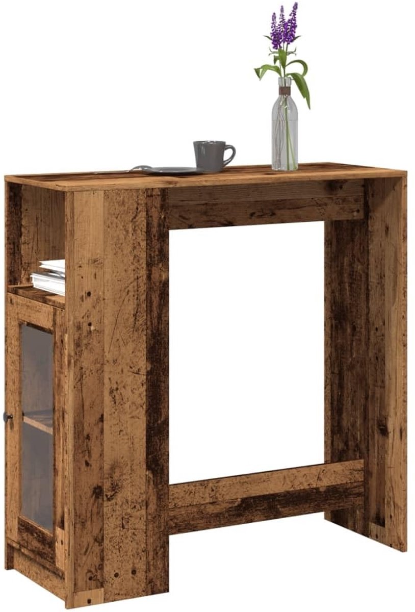 Bartafel met Plank - Oud Houtlook 101x40x103 cm