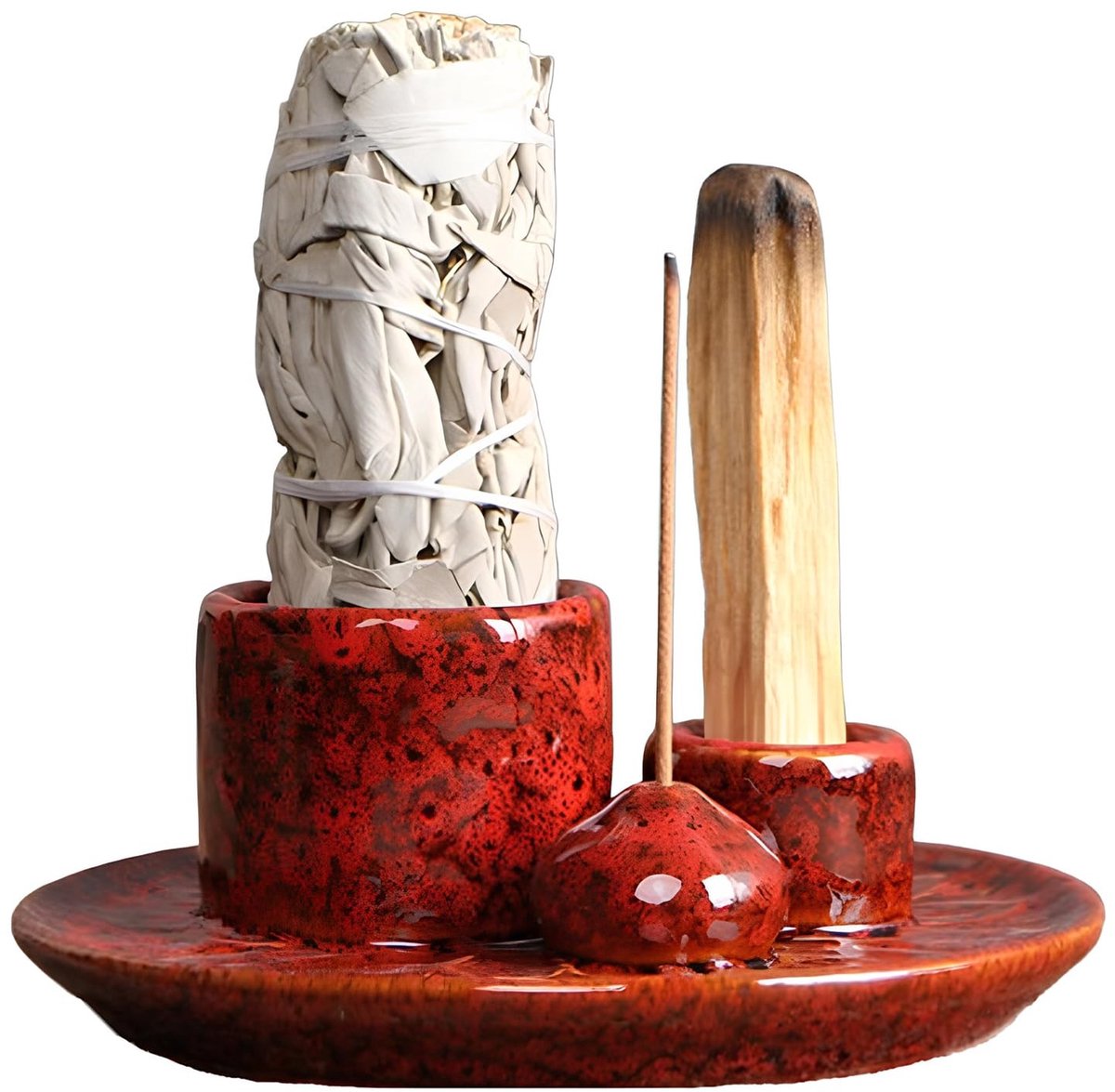 Incense Stick Holder - 4 in 1 Keramische Rookbrander - Roze