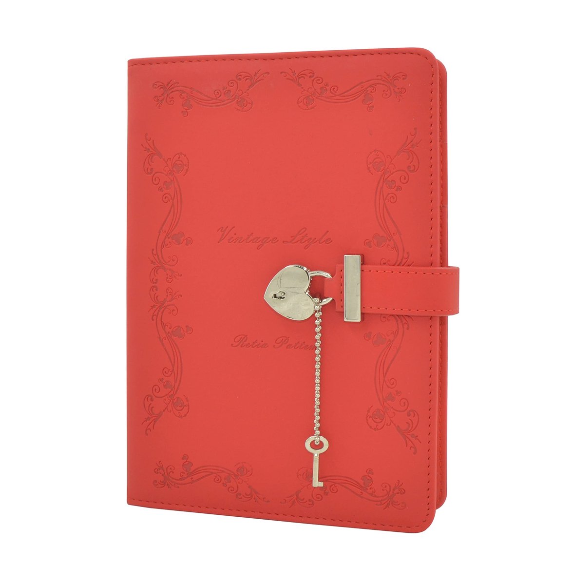 Vintage Notitieboek met Slot - PU Leer - Rood