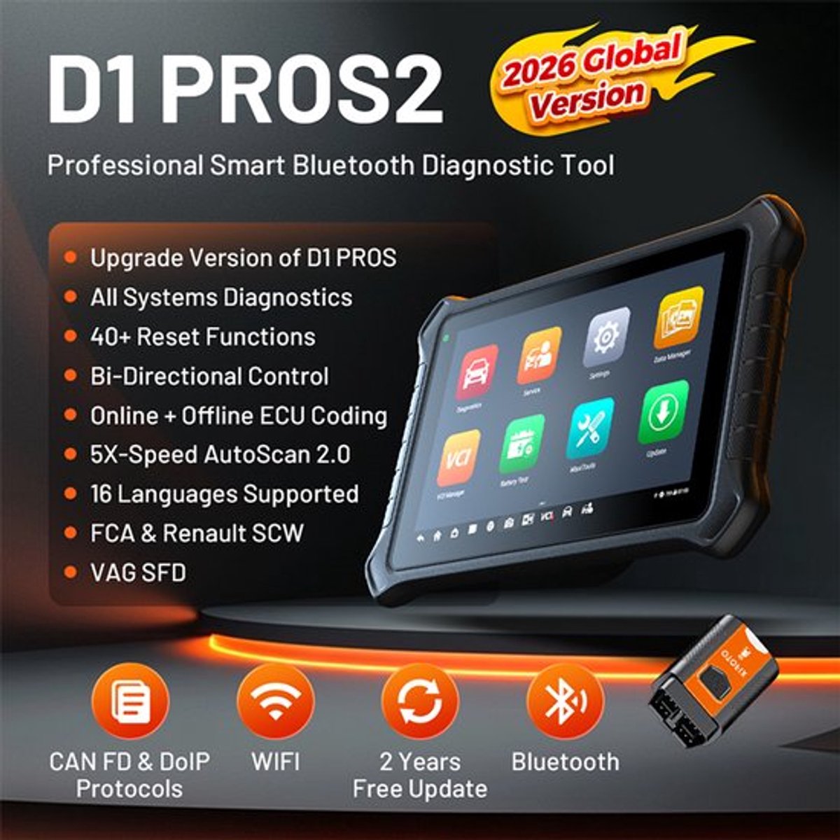 Diagnostische Scanner - ECU Codering - 10,1 Inch Display - Bluetooth - Universele Pasvorm