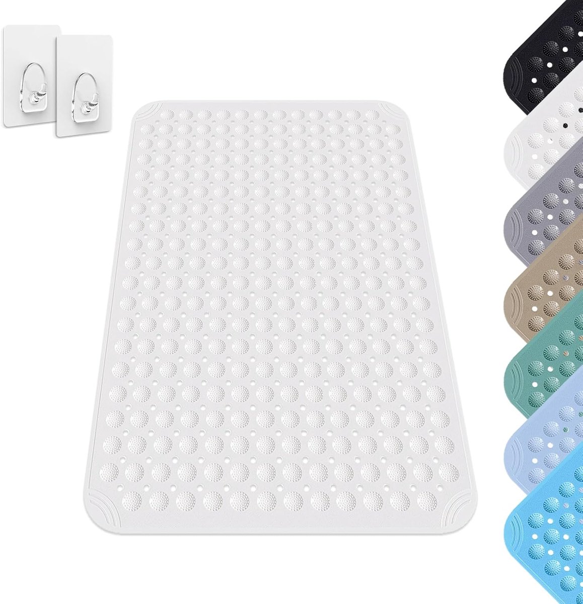 Douchemat 60x90 cm - Antislip PVC - Zuignappen - Massagemat - Wit