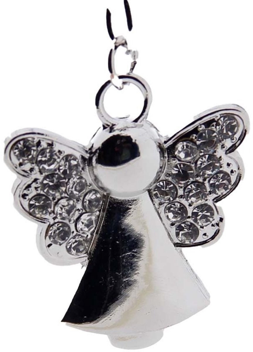 Stijlvol & Sprankelend – metalen Sleutelhanger met Austrian Crystals - Engel
