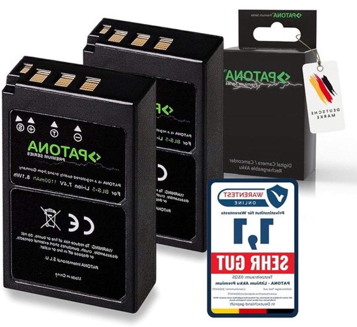 Camera Accu Set - Reserve Batterij - Fotograferen Onderweg - Hoge Capaciteit 1100mAh - 2 stuks - Zwart