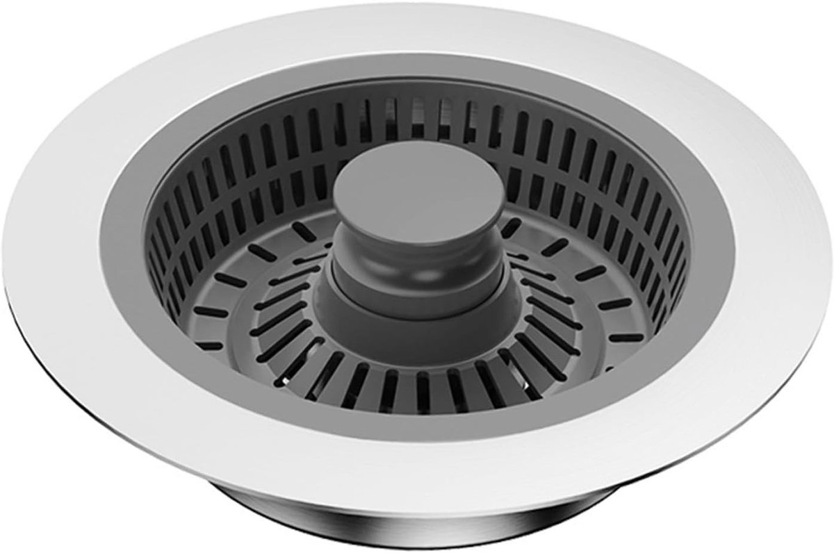 3-in-1 Pop-up Afvoer voor RVS Keukenspoelbak, Afvalzeef, Geschikt voor 71-85 mm Gaten, Diepte Meer dan 4 cm, Ideale Bescherming tegen Verstoppingen