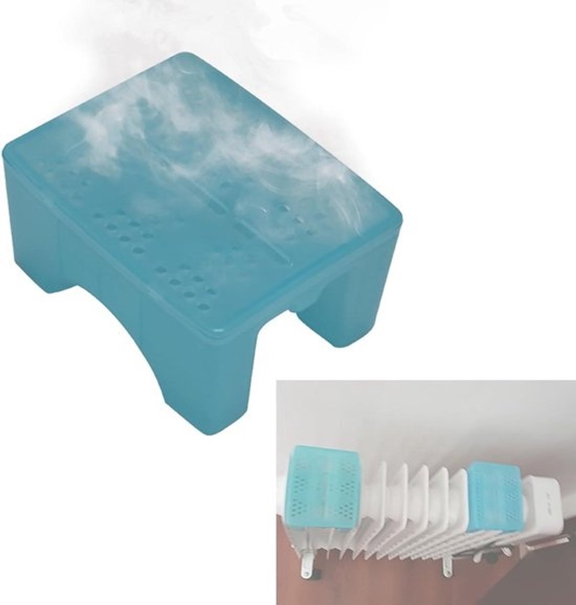 Luchtbevochtiger Radiator - Verdamper Tank - Droge Lucht Bestrijden - Geen Elektriciteit Nodig - 13x10x7cm - Wit