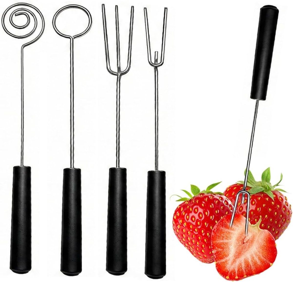 Roestvrijstalen Fondue Vorken voor Fruit, Chocolade en DIY Gerechten - Perfect voor Feestjes en Gezellige Avonden