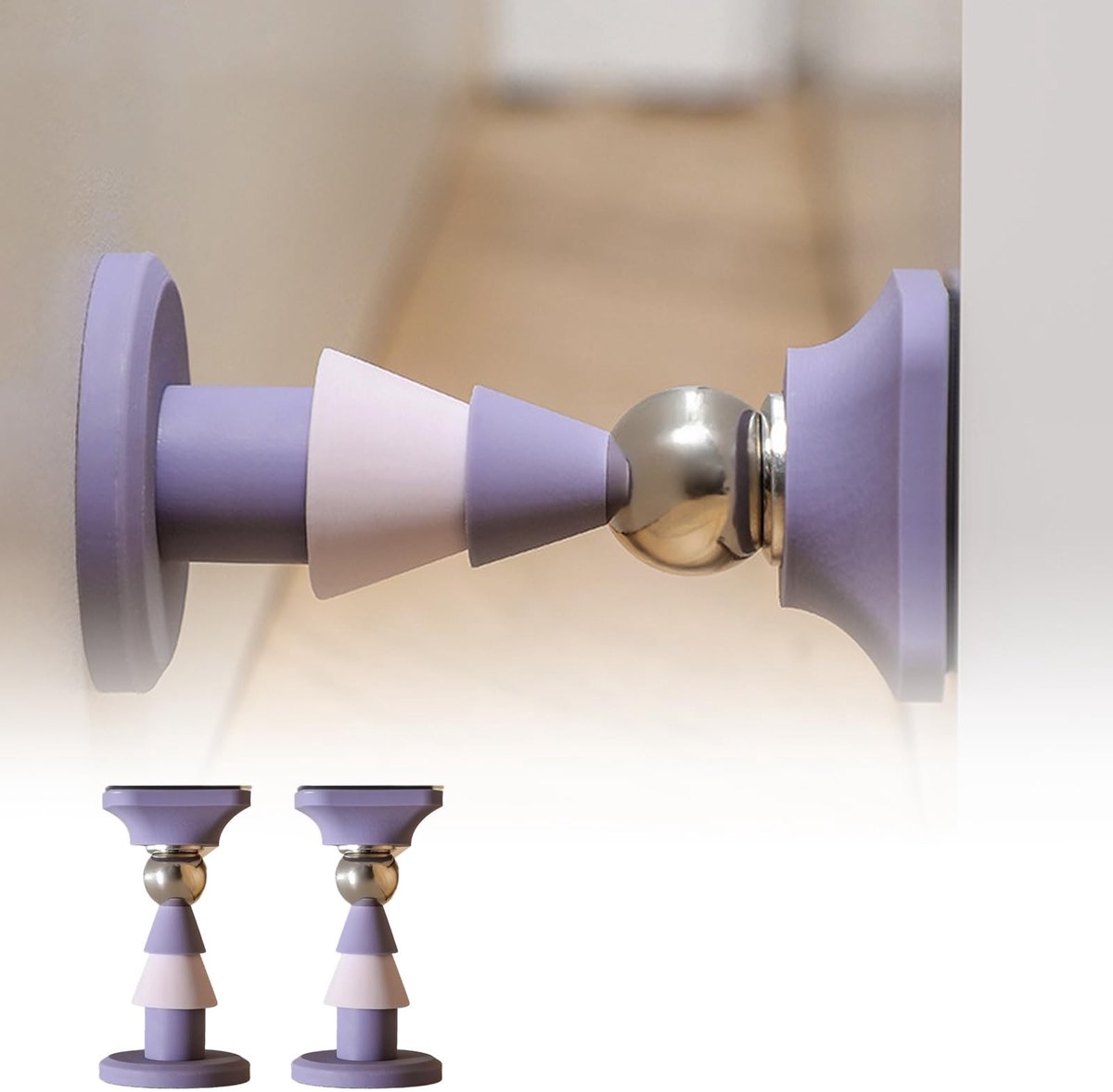 Set van 2 magnetische deurstoppers - Robuust en eenvoudig te monteren