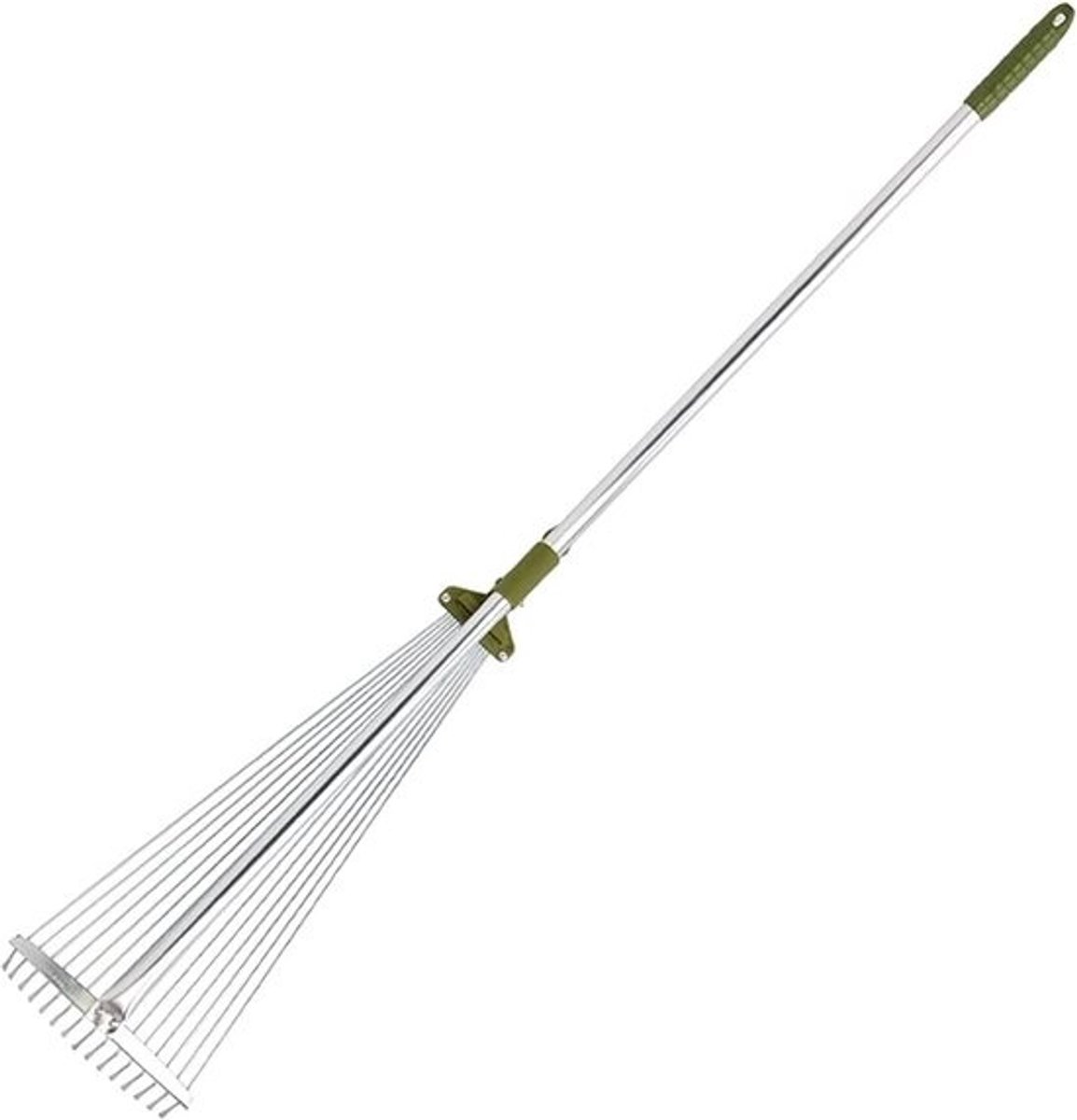 Bladhark Verstelbaar - Tuingereedschap Gazonhark - Bladeren Harken - Telescopische Handgreep - 15 Tanden - Zilver
