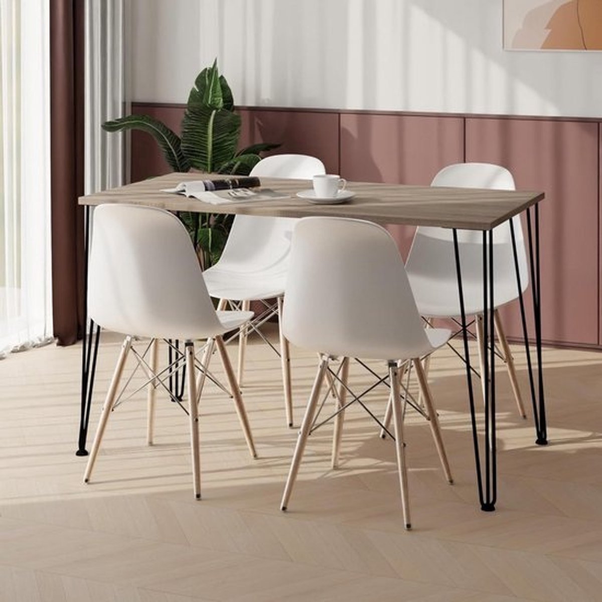 Eettafel Keukentafel - Tafel Truffel - Modern Wonen - Krasbestendig Blad - 80x40 cm - Truffel Zwart