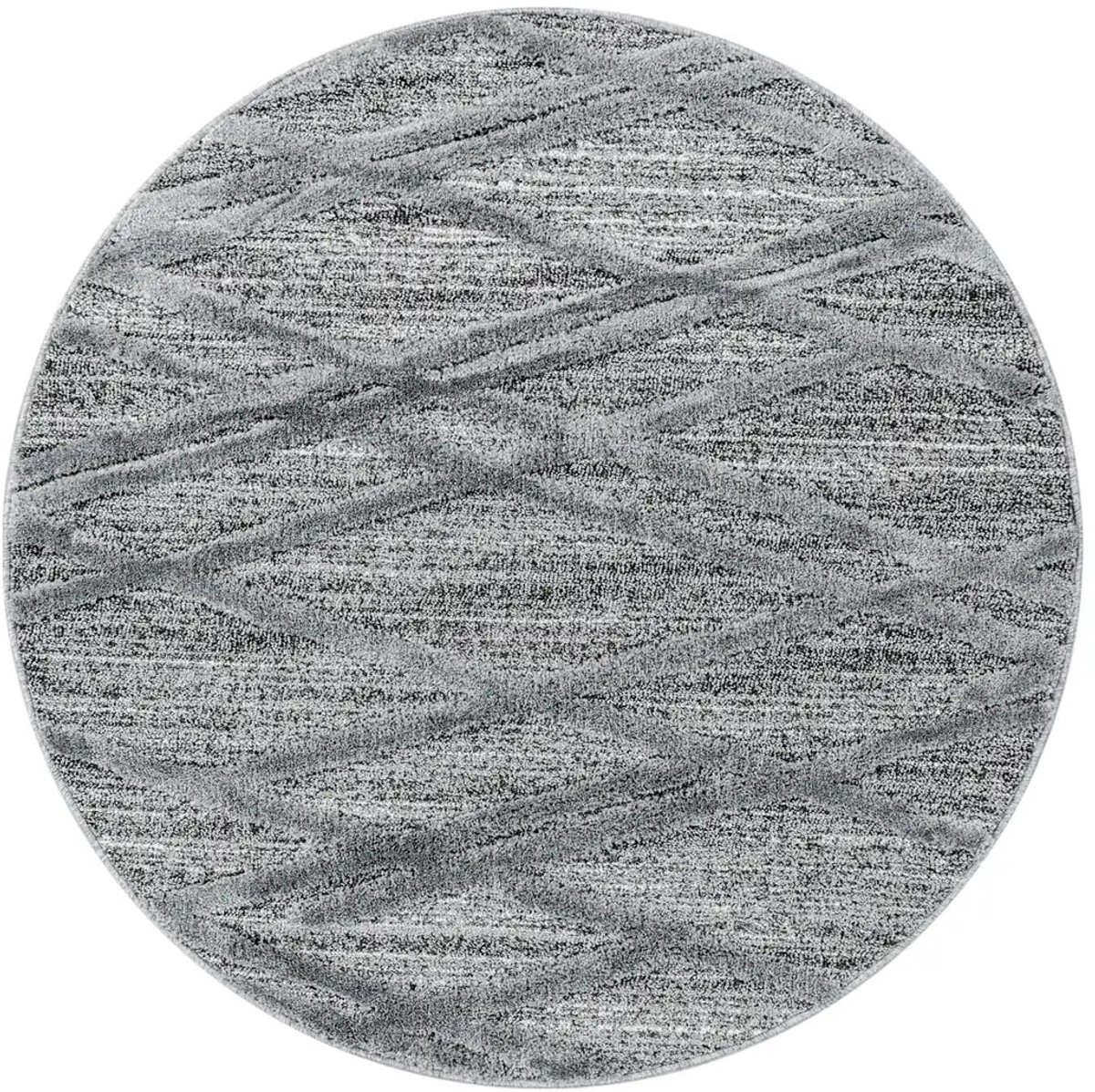 Dutch XXL Rond Vloerkleed | Tapijt | Pisa | Geometrisch | Grijs | 160x160 cm