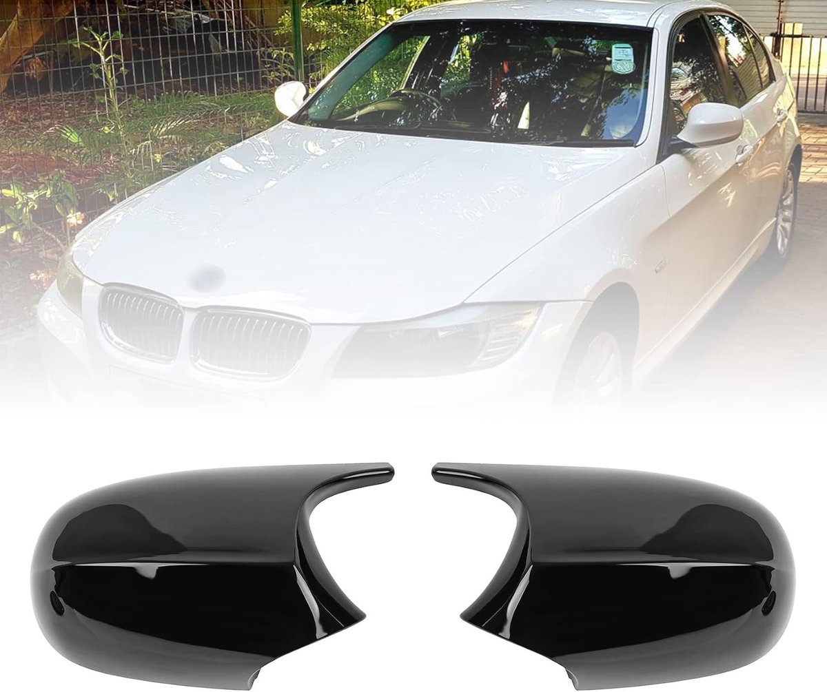Zijspiegels Covers voor E81 E87 E90 E91 E92 E93 LCI - Vervangende Spiegels in Zwart Glanzend, Perfecte Pasvorm en Duurzaam Ontwerp