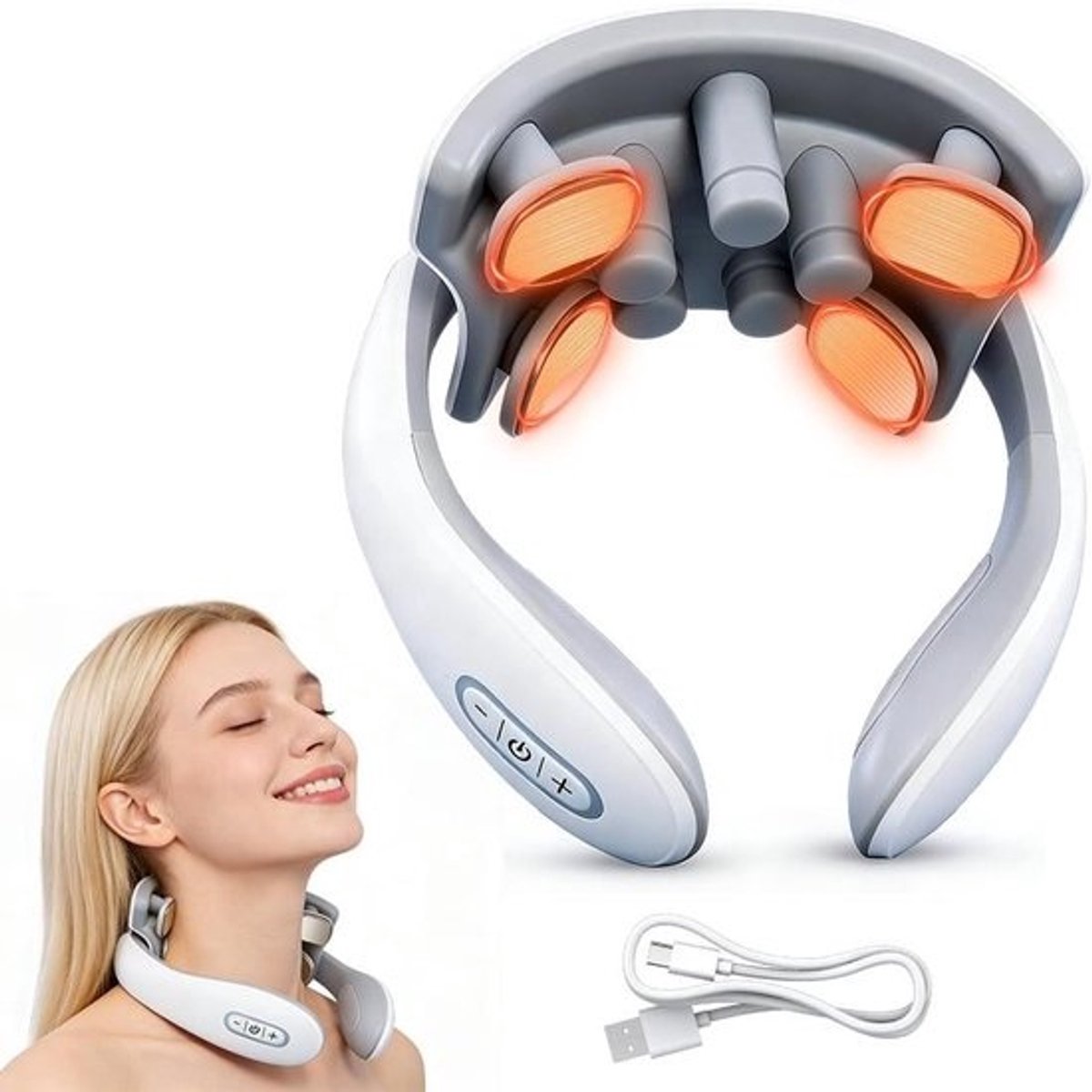Draadloos Nekmassageapparaat - Draagbaar Lichaamsmassageapparaat - Spanning Verlichten - Diepte-effectieve Trillingsmassage - 17 x 8 x 14 cm - null