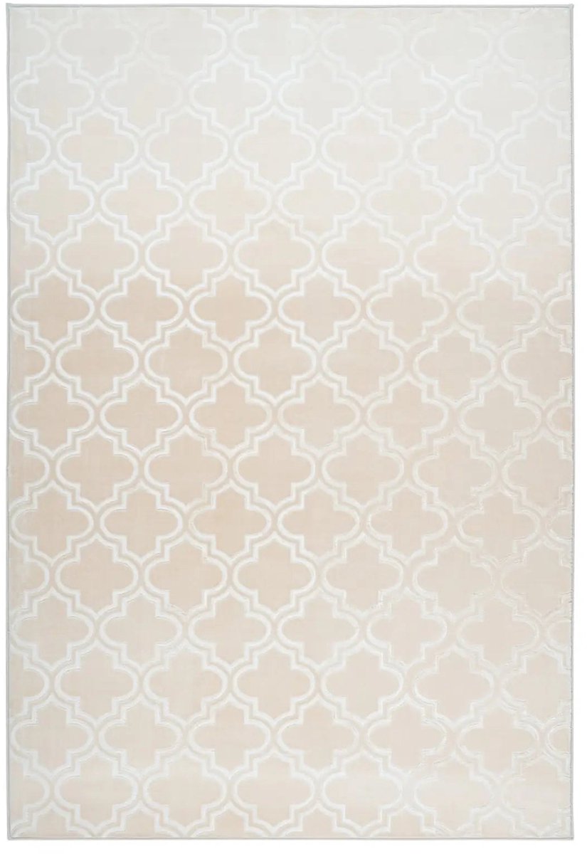 Marokkaans Vloerkleed | Tapijt | Monroe | Geometrisch | Crème | 80x150 cm