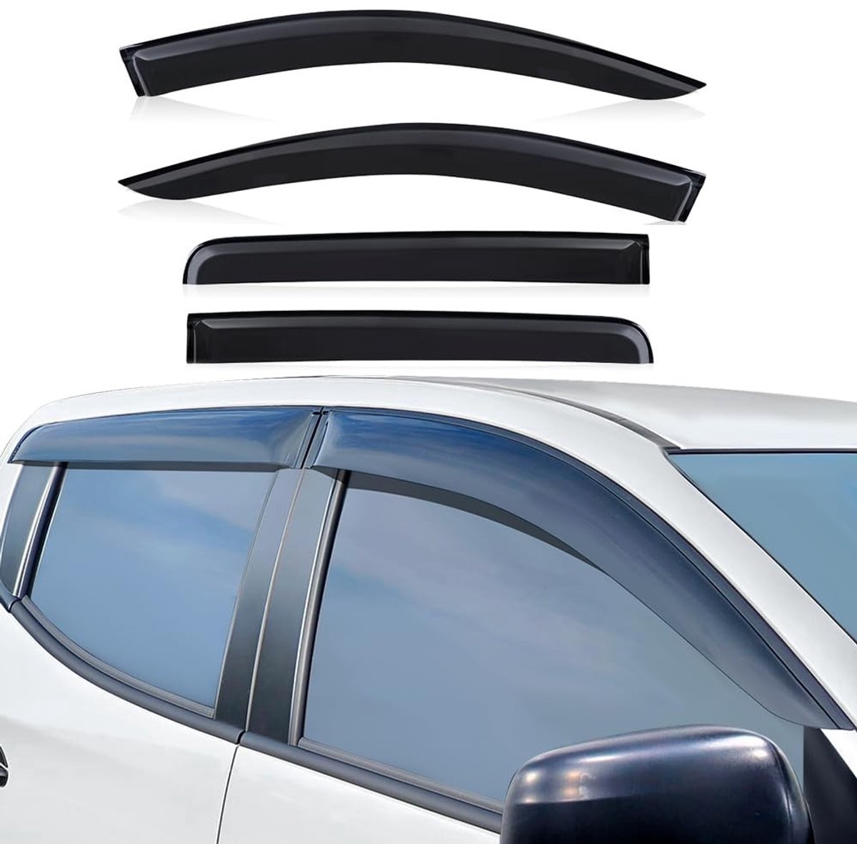 Winddeflector voor Mitsubishi L200 2015-2018 - Zwart