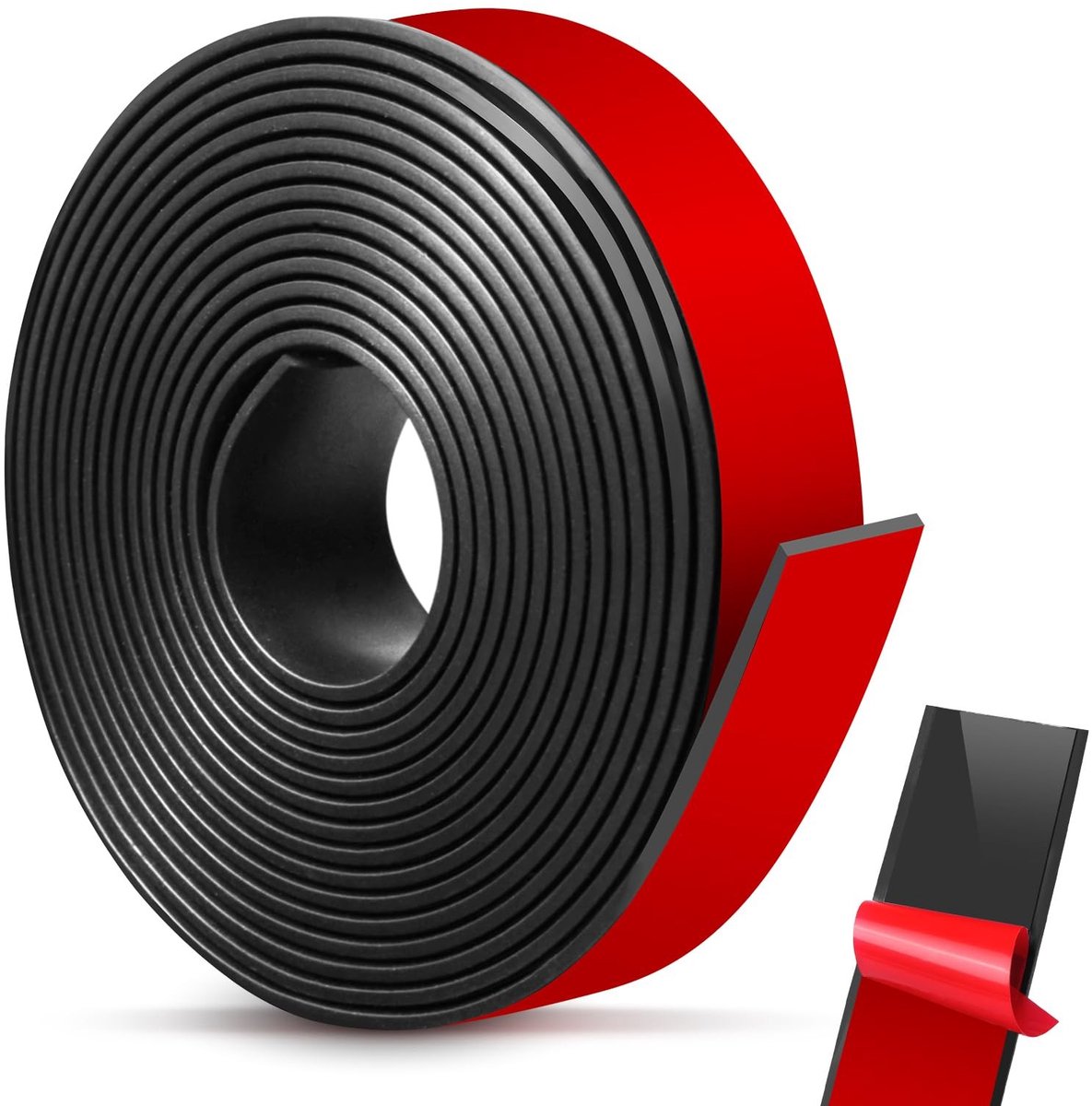 Neopreen Rubber Strip - Zelfklevend - 20 mm x 2 mm x 3 m