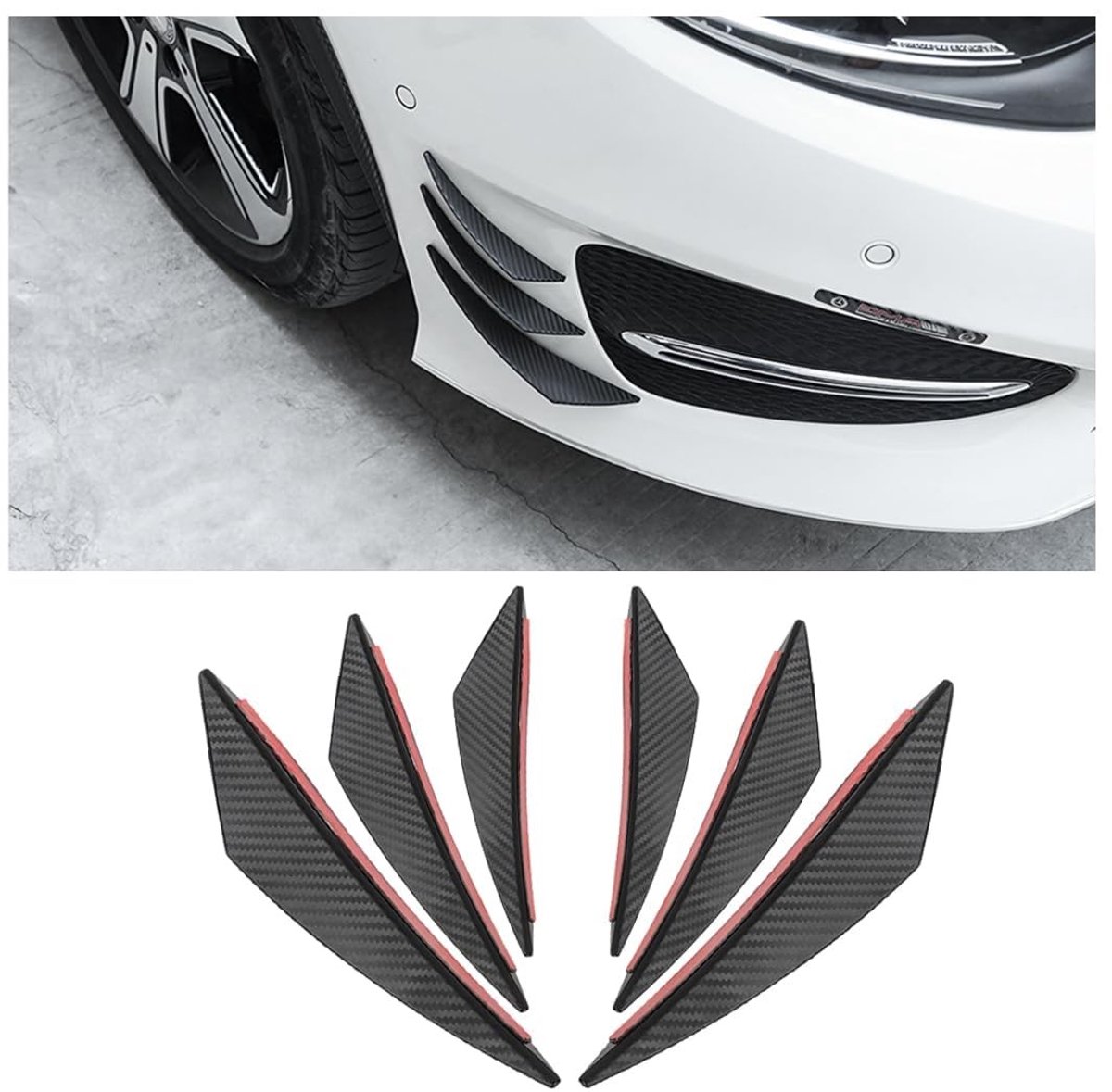 Set van 6 canards carbon voor Mitsubishi 1(Ⅰ) 2010-2023 - Eenvoudige montage