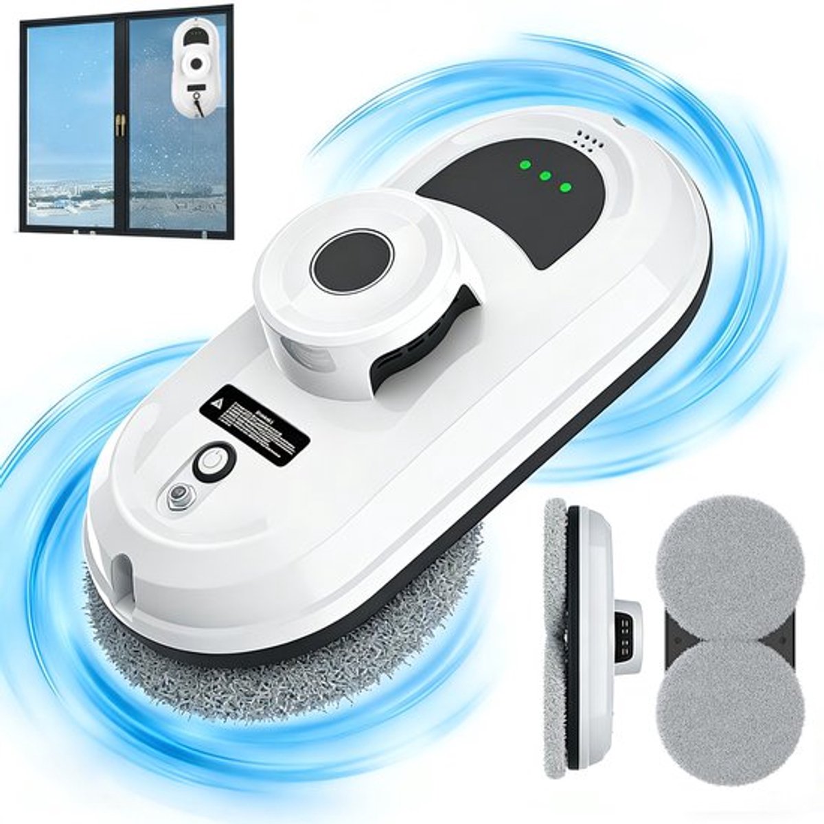 Raamrobot Intelligente Automatische Glasreiniger - 5600 Pa Zuigkracht - 220 V Plug-In - Met Afstandsbediening - Veiligheidstouw 4 Meter