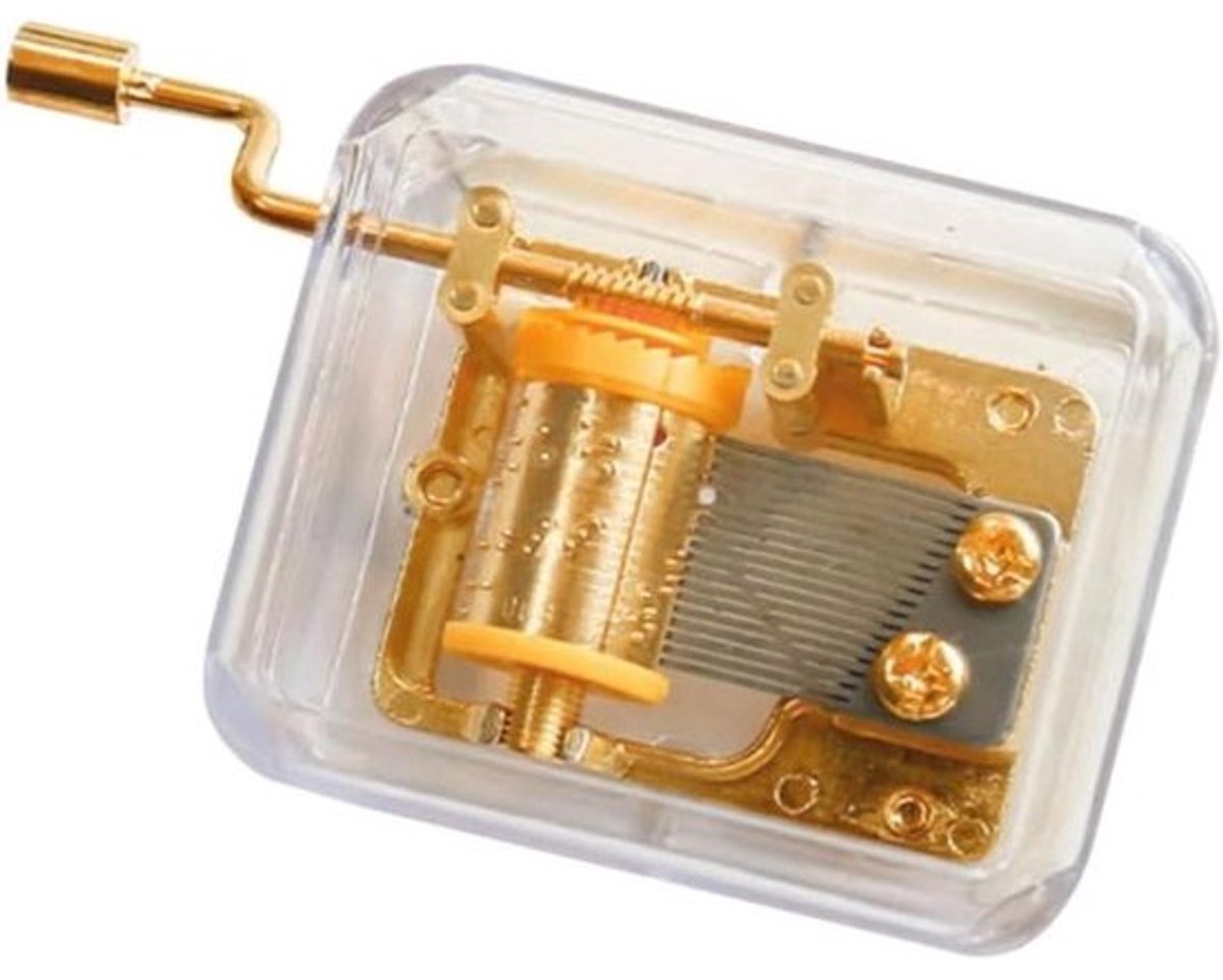 Muziekdoos Handzwengel - Decoratieve Doos - Cadeau Geven - Geen Batterij Nodig - 6 x 5 x 3 cm - Goud