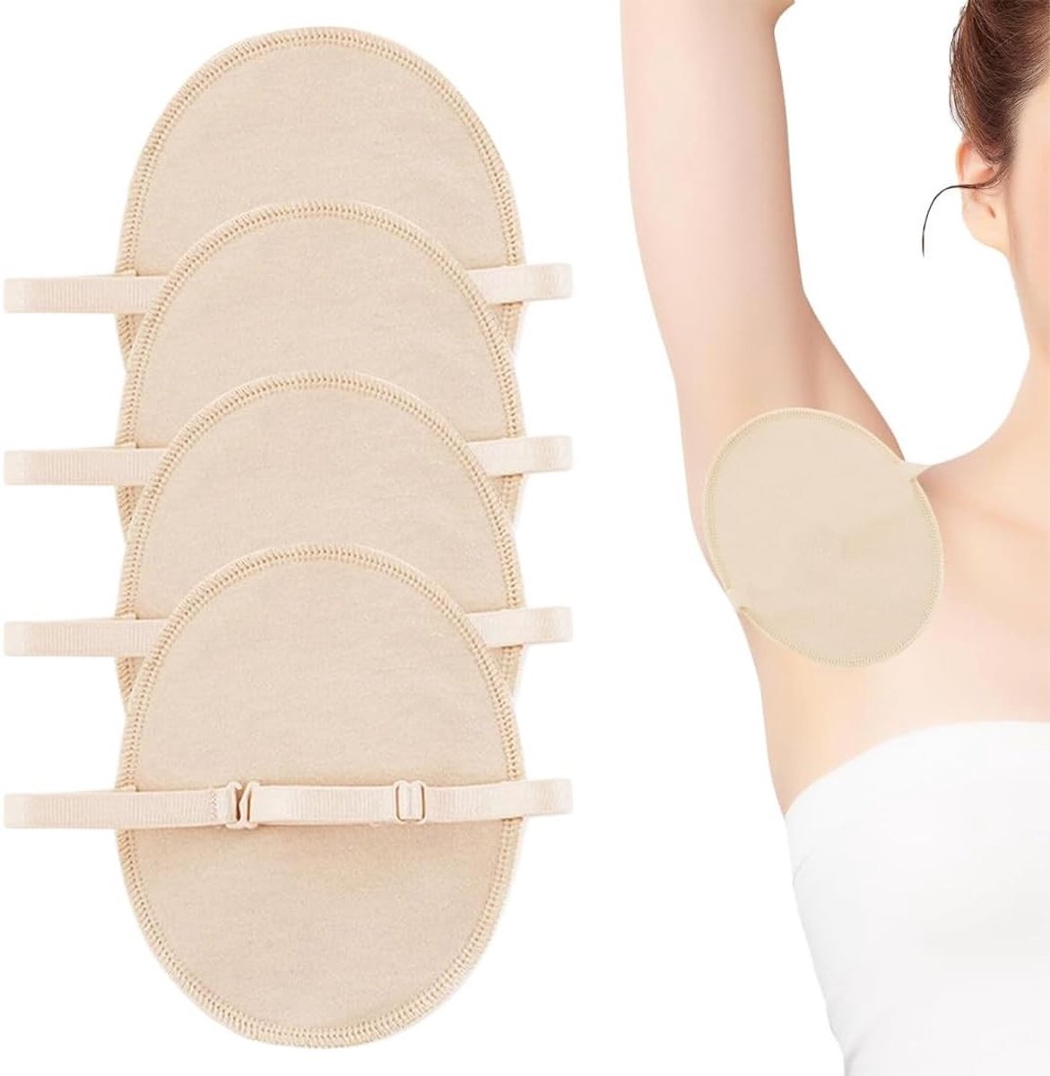 Zachte, ademende en sneldrogende absorberende okselpads voor optimale bescherming - 4 stuks