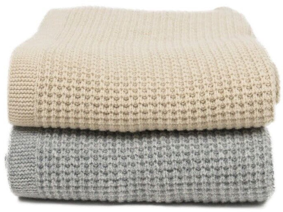 Merino Wol Dekentje - 130x170 cm - Beige