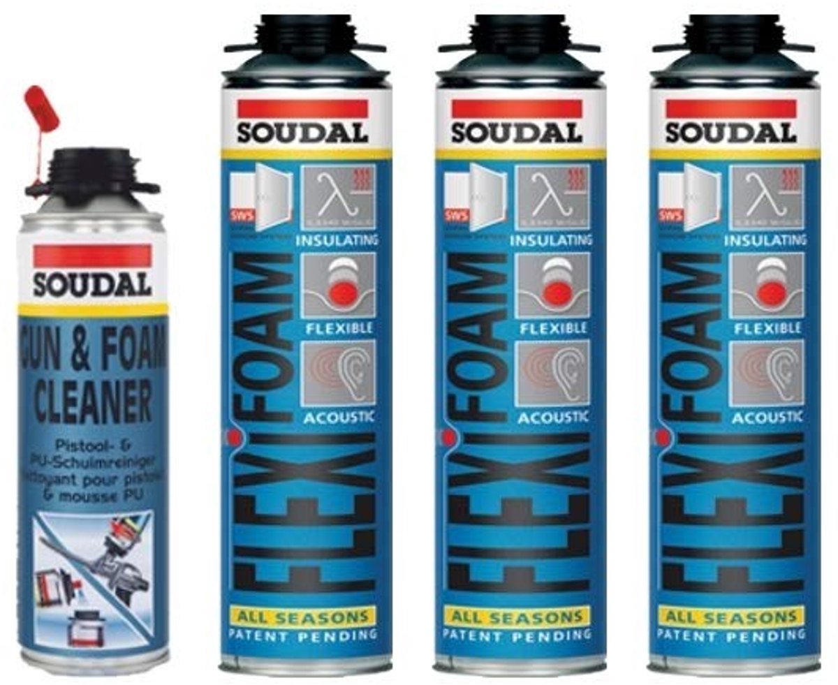 Value Set Flexifoam Raamfoam 3 x 500 ml + Gun Cleaner