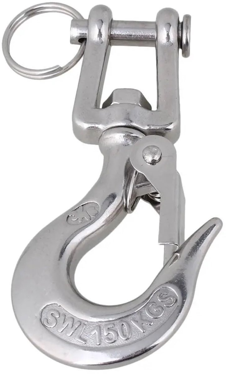Draaibare Hefhaak - Roestvrij Staal 304 - Heavy Duty 350 kg
