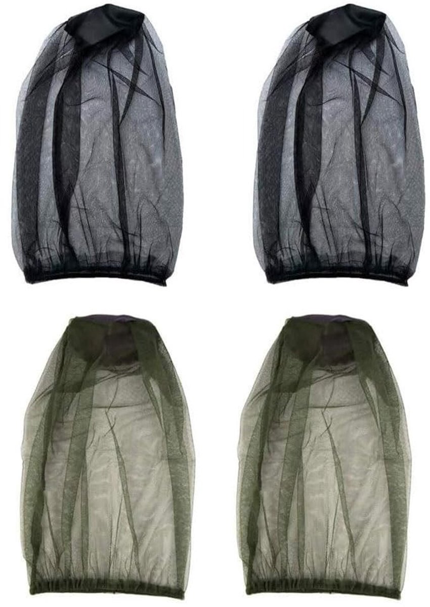 Mosquito Net voor Hoofd - 4 Stuks in Zwart en Groen