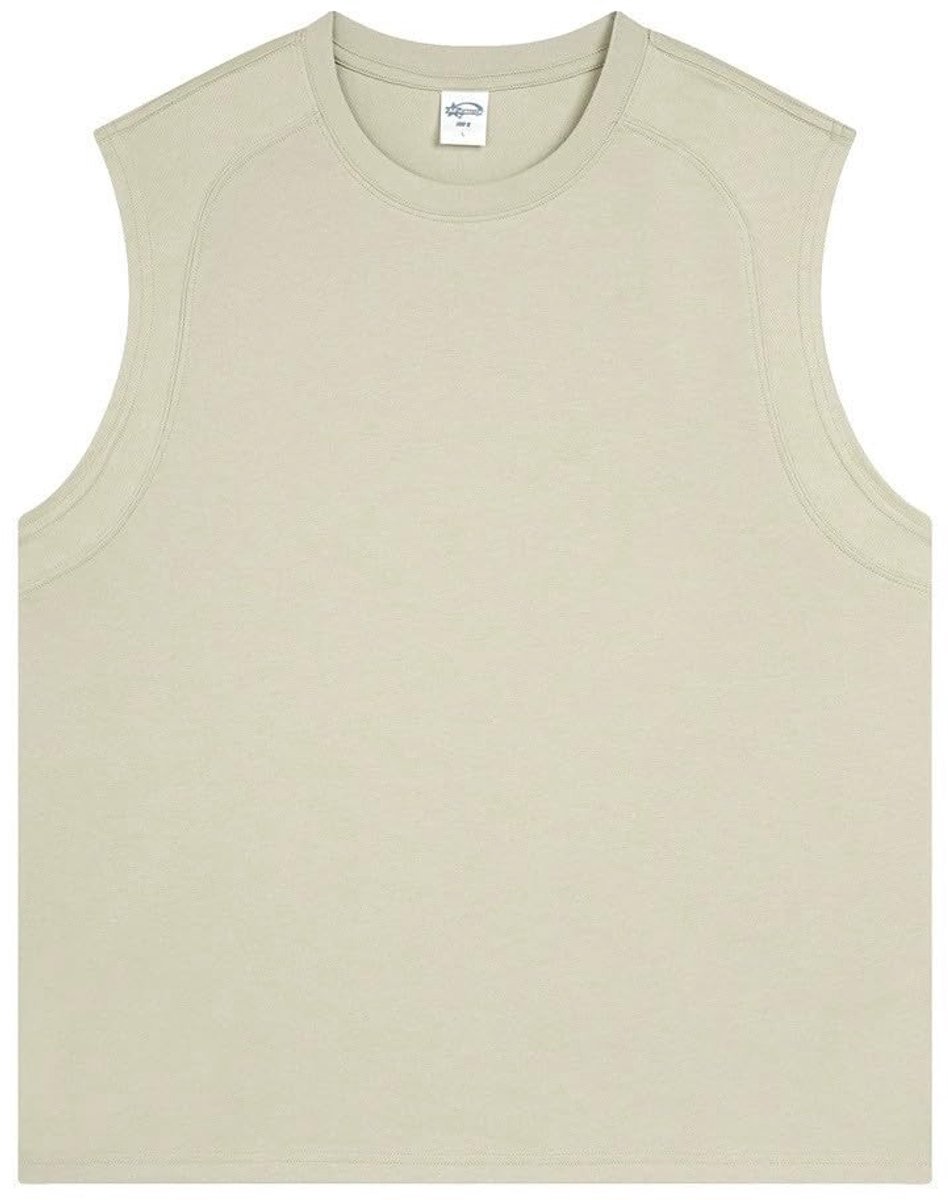 Mouwloze Tanktop voor Heren - Luchtig Katoen - Abrikoos