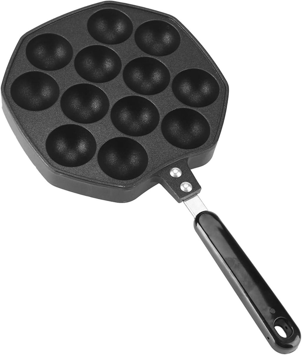Takoyaki Pan - Poffertjes Pan - Japanse Snacks Maken - 12 Gaten Anti-aanbak - 35 x 19 x 3 cm