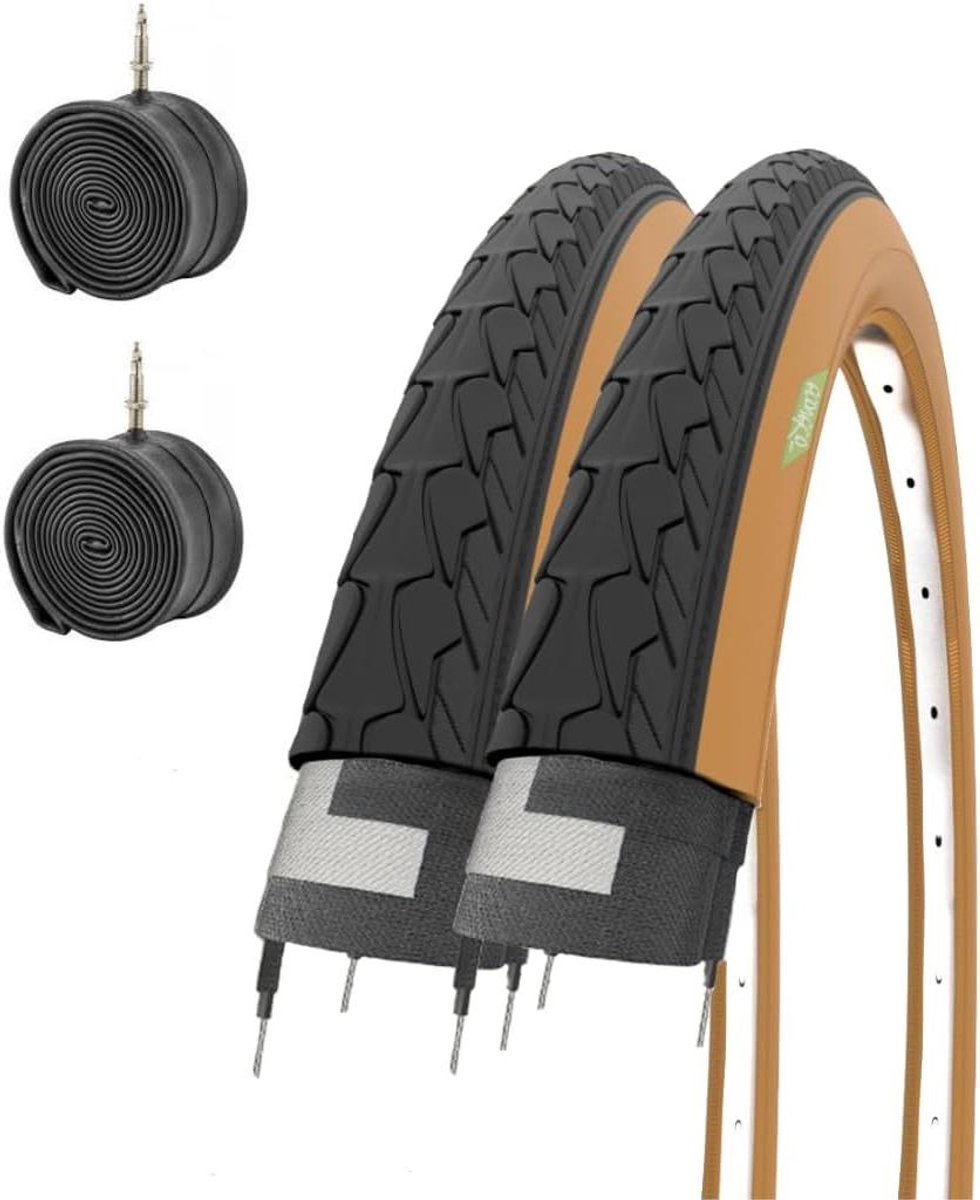 Fietspomp Set - Banden en Slangen - Stadsfiets Onderhoud - Inclusief Binnenbanden - 28 Inch - Zwart