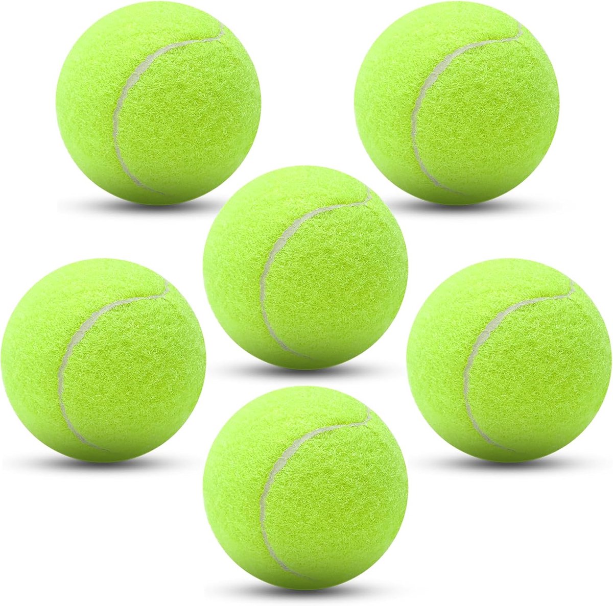 Thijox - 6 Stuks Tennisballen voor Sporttraining, Elastische Tennisballen met Vilt voor Hoge Zichtbaarheid, Geschikt voor Tennisspelers van Alle Nivea