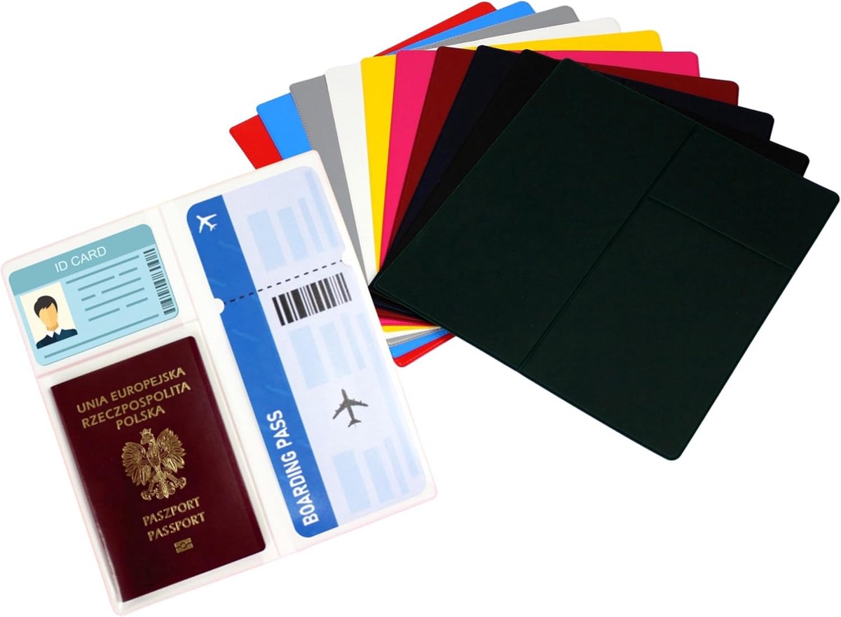 Thijox - Multifunctionele Hoes voor Reisdocumenten, Paspoort, Vliegticket, ID, Visitekaartjes - Compact en Organiserend - Groene Documentmap voor Reiz