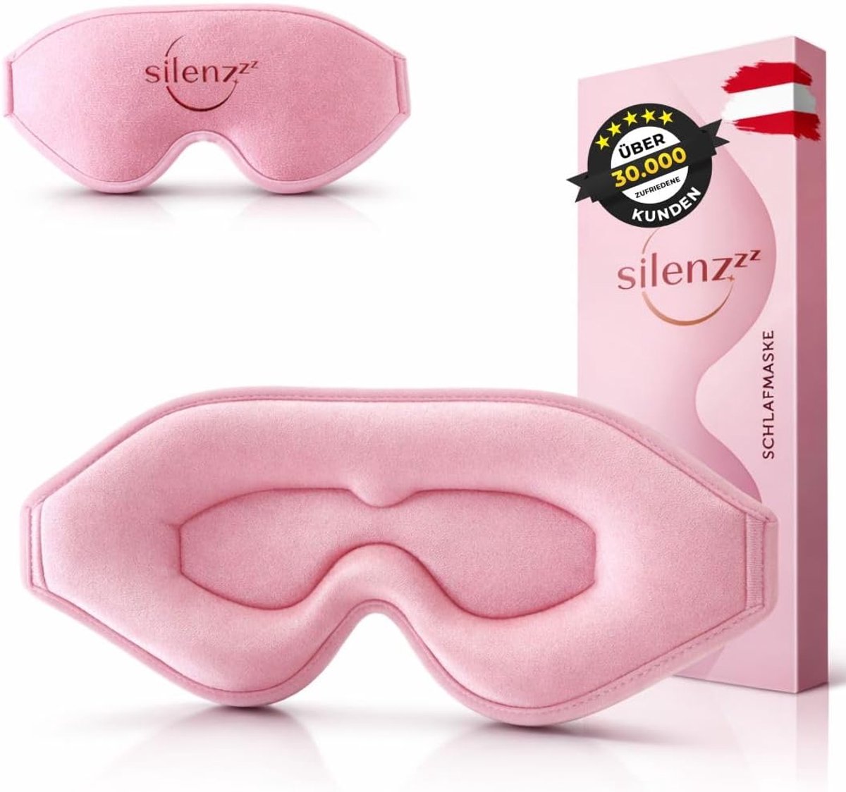 Thijox - Premium 3D Slaapmasker voor Vrouwen en Heren, Comfortabel Oogmasker in Roze, Geschikt voor Absolute Duisternis, Ideaal voor Reizen en Thuisge