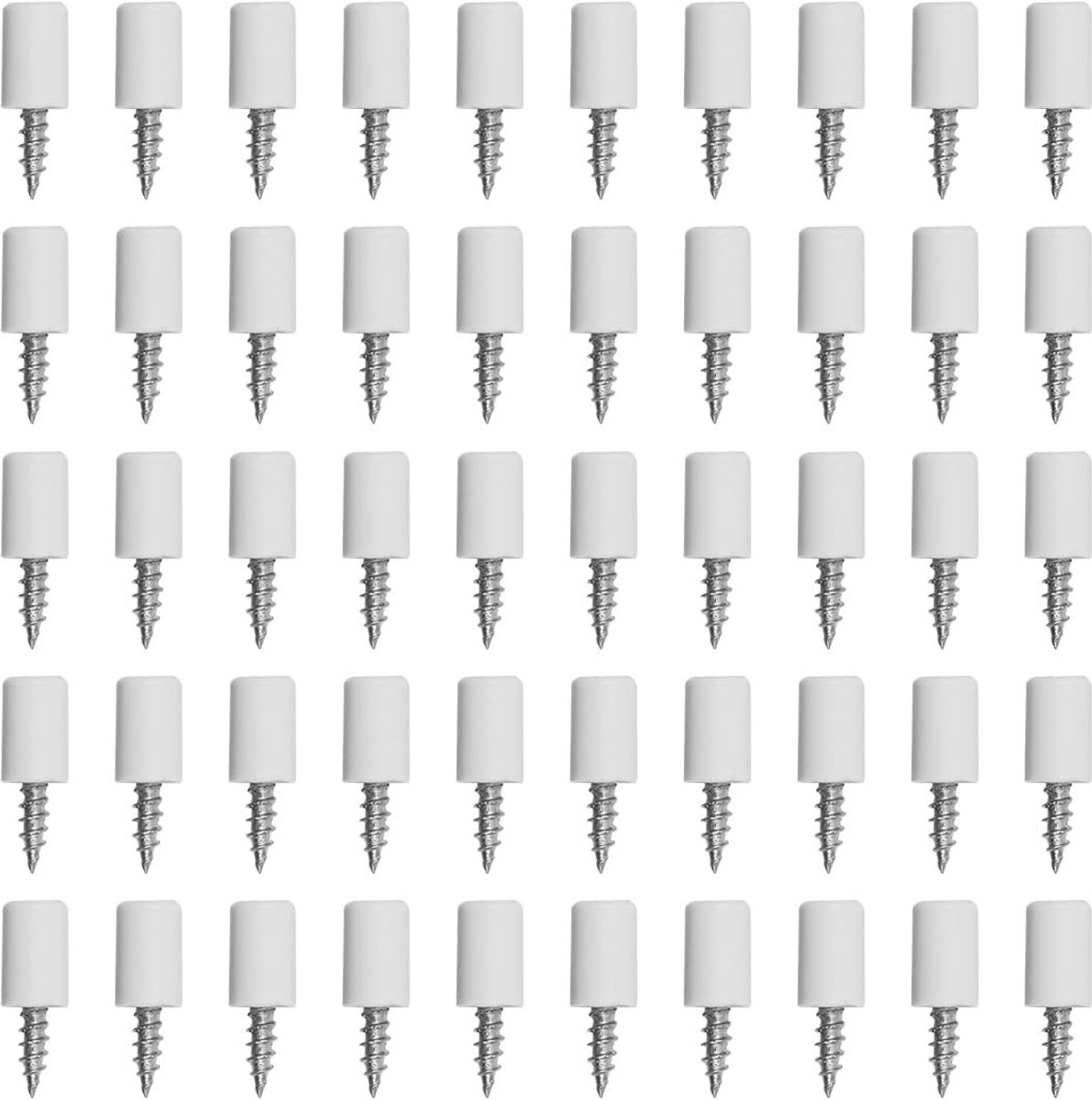 Dailygoods- Schroeven 50 Stuks - Zelftappende Schroeven - Geïntegreerde Schroeven - Beugel Schroeven - Stalen Schroeven - Antislip Rubberen Coating - Plankbeugels