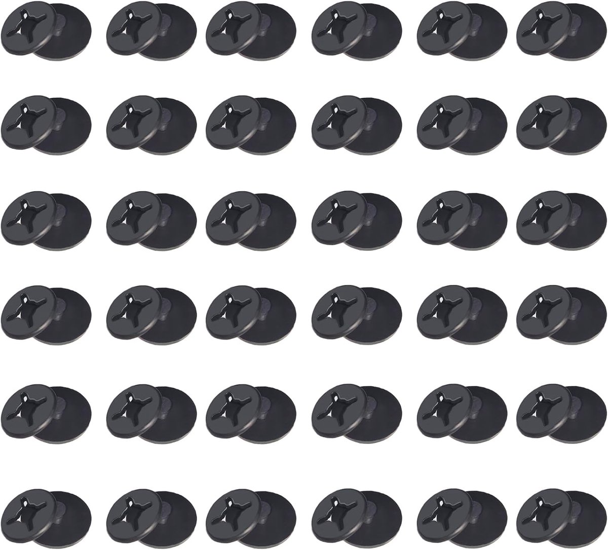 Thijox - Bevestigingsknoppen voor Vliegengaas, Raam, Insectenbescherming, Muggennet, Dakraam, Zonder Boren, Plastic, 36 Stuks, Zwart