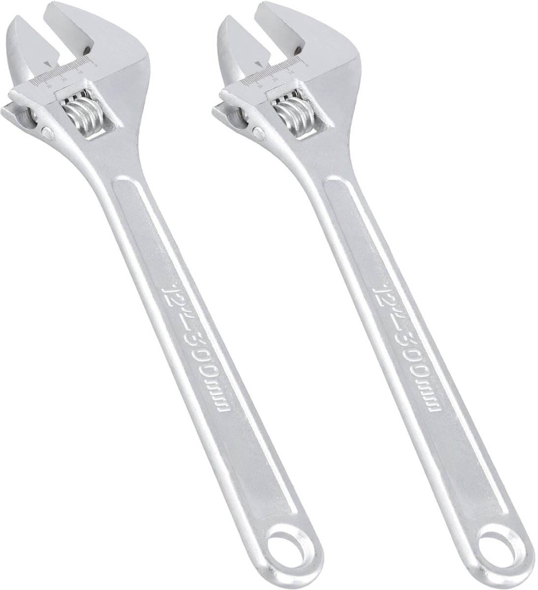 Dailygoods- Moersleutel 12 Inch - Verstelbare Sleutel - 2 Stuks - Brede Kaak Opening 0-33mm - Duurzaam 45# Staal - Professionele Gereedschap
