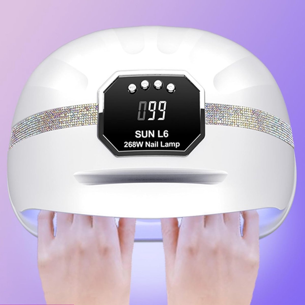 Thijox - Professionele UV-lamp voor Gelnagels 268W met 4 Timers, Infraroodsensor, LCD-Display en 45 Lichtparels voor Vingers en Teennagels