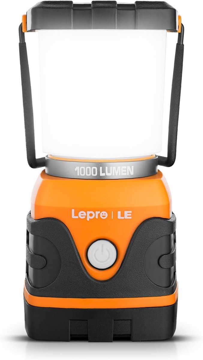 Thijox - Campinglantaarn 1000 Lumen Dimbaar - Waterdichte Batterijlantaarn voor Kamperen, Wandelen, Vissen, Noodverlichting, Warmwit en Daglicht Modi