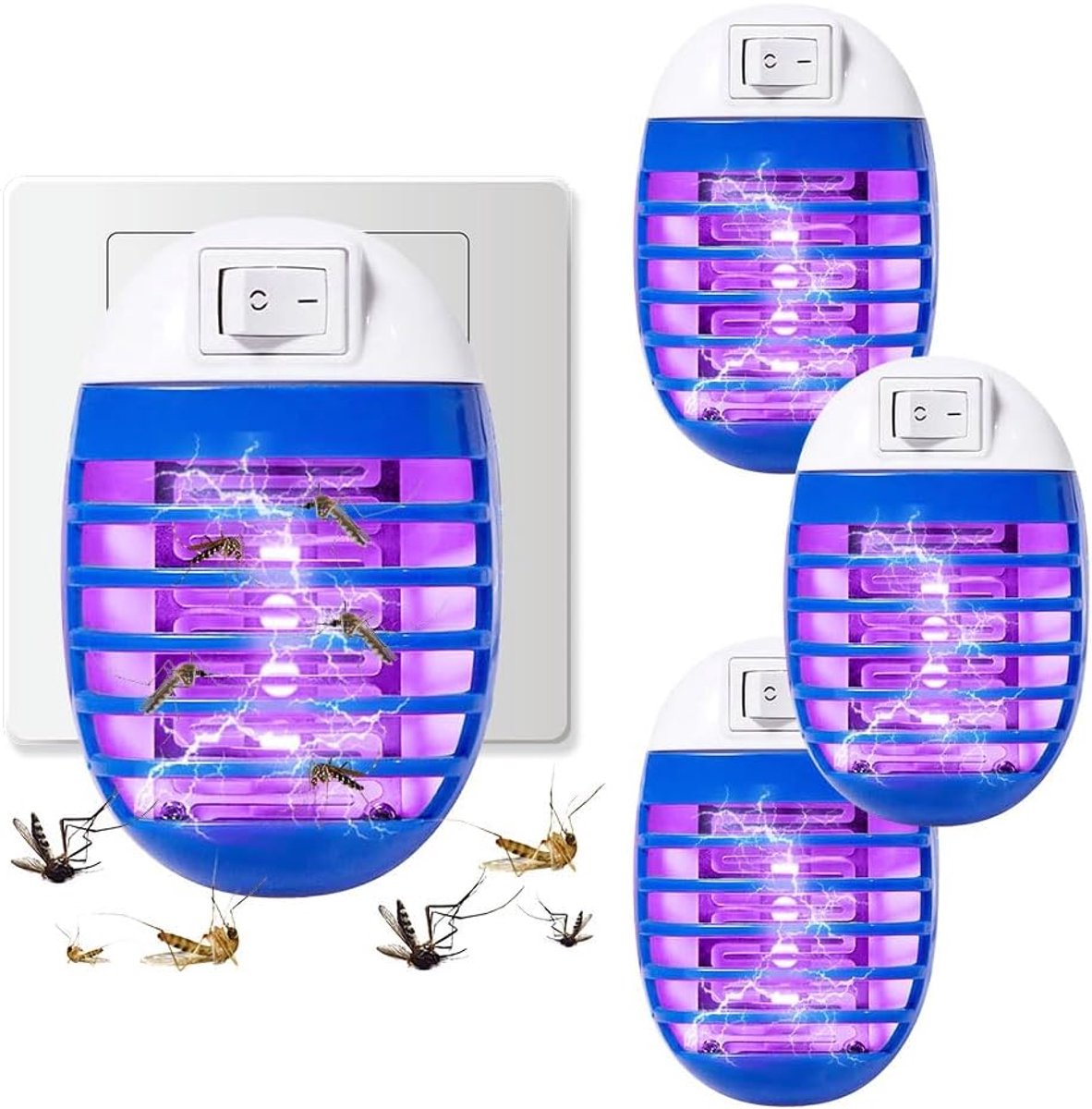 Thijox - Muggenstekker 4 stuks - Elektrische Insectenverdelger met UV-licht - Anti-muggenlamp voor Slaapkamer, Woonkamer, Kantoor - Ideaal voor Muggen