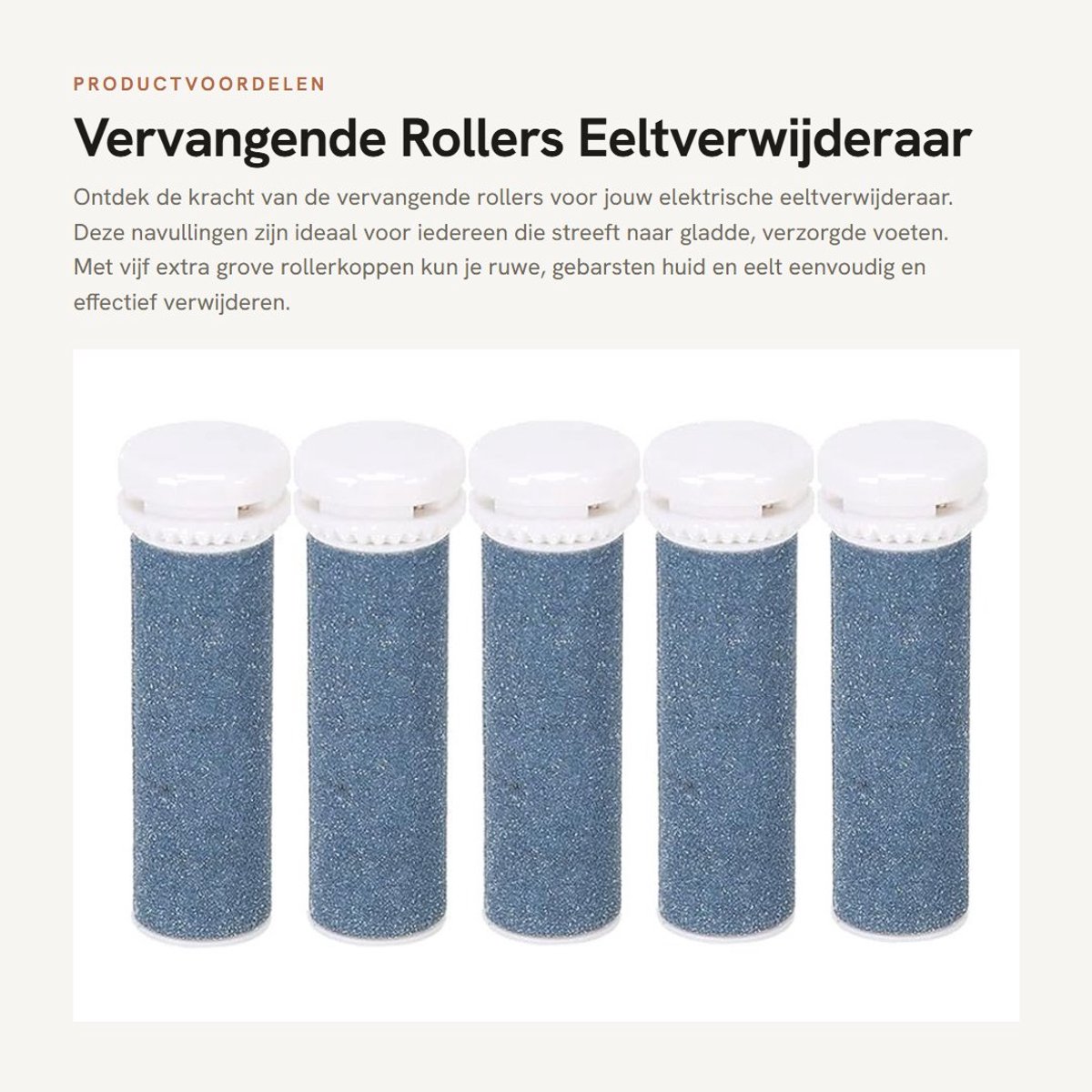 Inovra - Vervangende Rollers - Eeltverwijderaar - Effectieve Voetverzorging - 5 Extra Grove Navullingen - Gladde Voeten - Geschikt voor Thuisgebru...